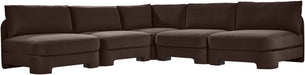 Hammond - Velvet Performance Fabric Upholstered 5 Piece Armless Sectional - Simple Home Plus
