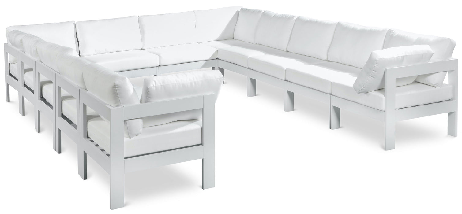 Nizuc - Outdoor Patio 12 Piece Modular Sectional With White Frame - Simple Home Plus