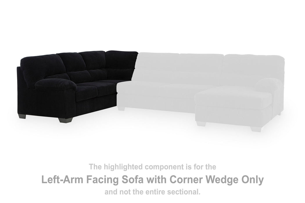 SimpleJoy - LAF Sofa With Corner Wedge - Onyx - Simple Home Plus