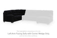 SimpleJoy - LAF Sofa With Corner Wedge - Onyx - Simple Home Plus