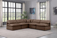 Indulge - Faux Leather 5 Piece Modular Corner Armless Sectional - Simple Home Plus