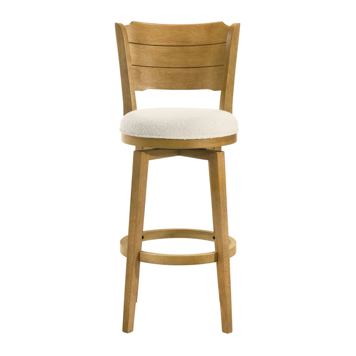 Winsley - Coastal Modern Swivel Wood Bar Height Kitchen Bar Stool - Simple Home Plus