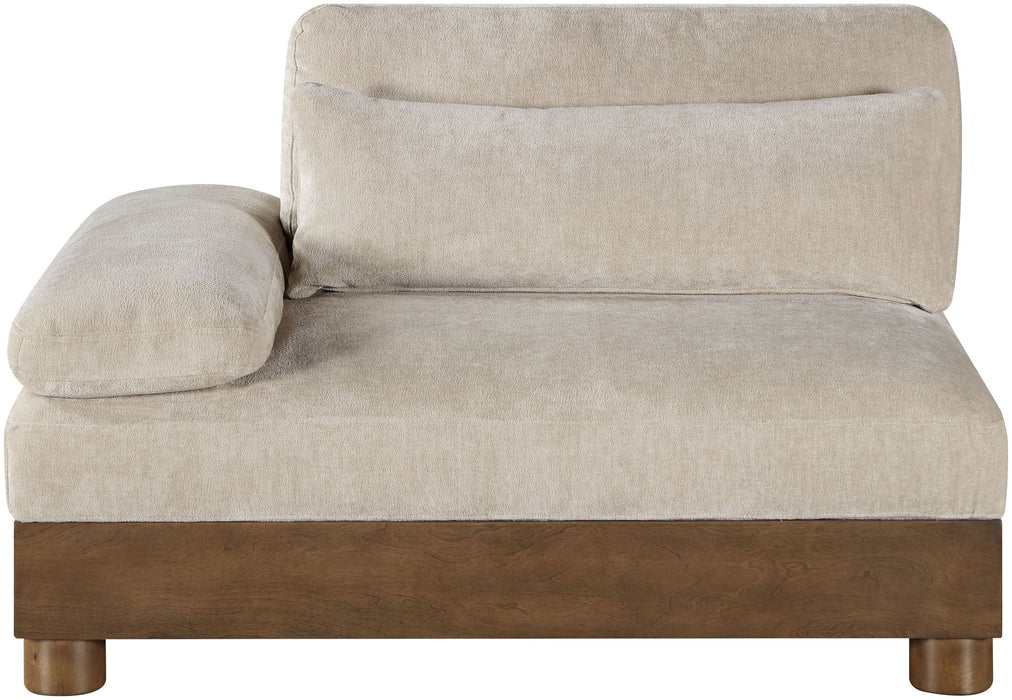 Turin - Fabric Upholstered Modular Arm Chair - Taupe - Simple Home Plus