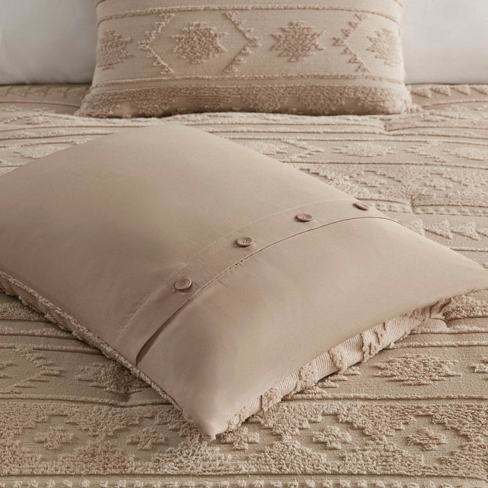 Breckenridge - Chenille Queen Comforter Set - Tan - Simple Home Plus