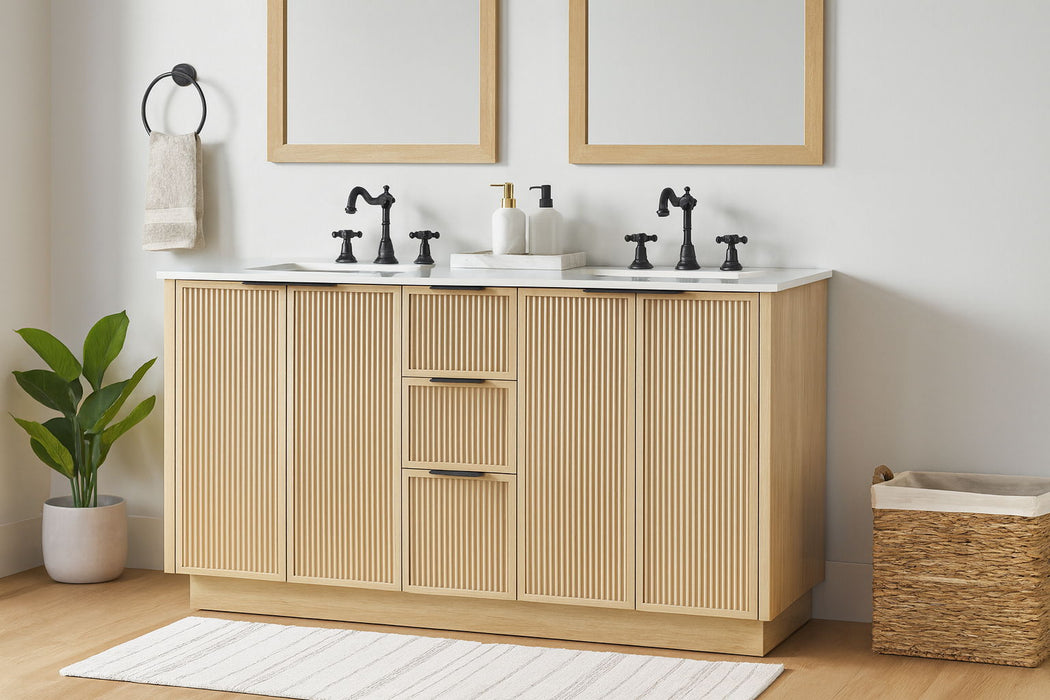 Willard - Engineered Stone And Solid Wood Bathroom Vanity - Simple Home Plus