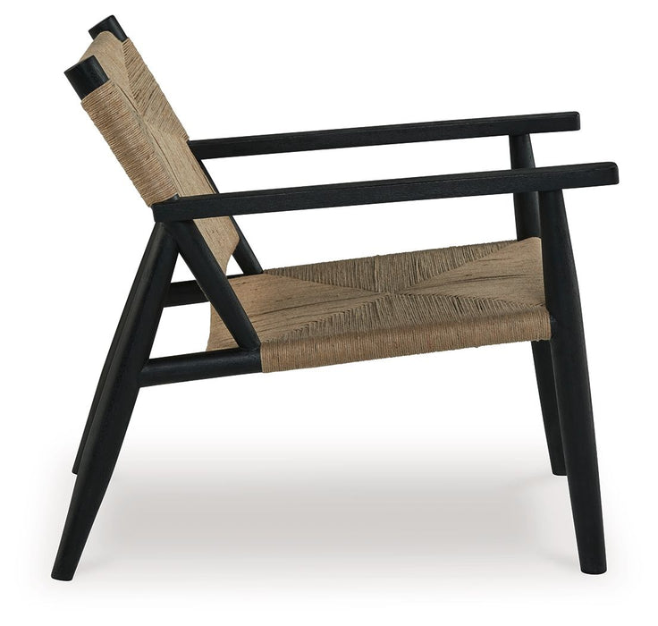 Halfmore - Black / Natural - Accent Chair - Simple Home Plus