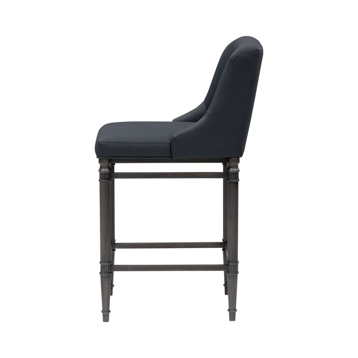 Marvin - Steel Frame Faux Leather Upholstered Counter Height Barstool