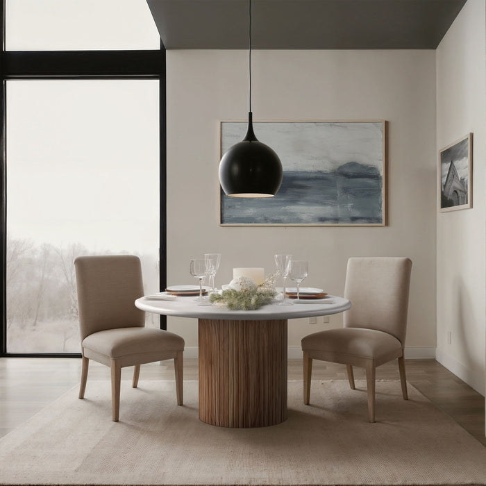 Sanremo - Concrete 53" Finished Concrete Indoor / Outdoor Dining Table - White - Simple Home Plus
