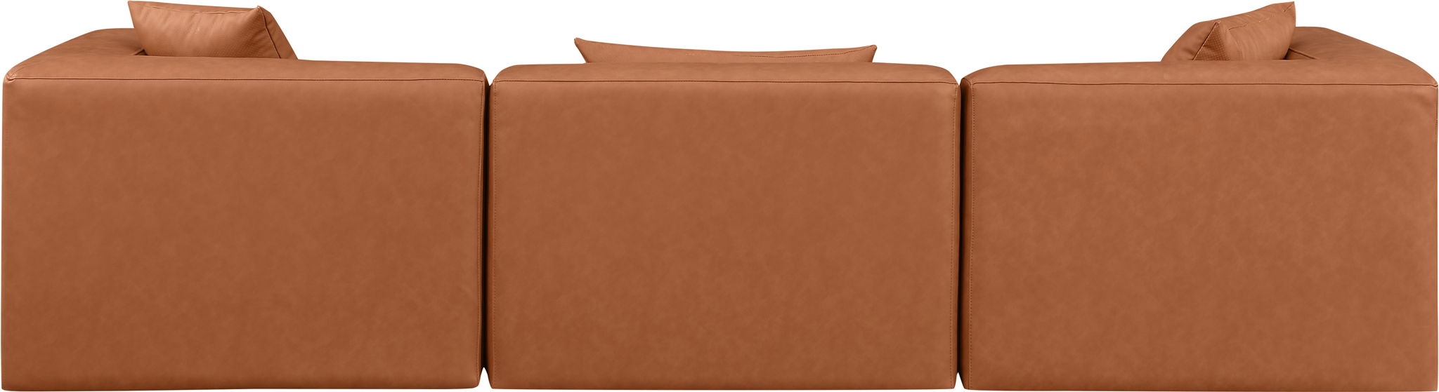Cube - Modular 3 Piece Sofa - Cognac - Simple Home Plus