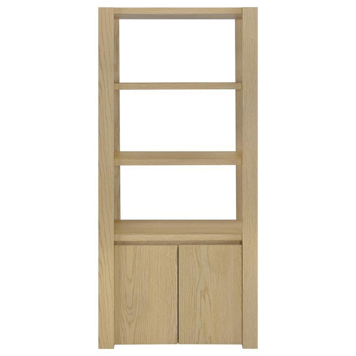 Laurelton - 3-Shelf Media Tower Tall Pier Cabinet - Light Oak - Simple Home Plus