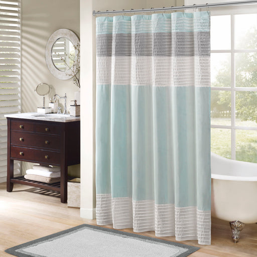 Amherst - 72x84" Shower Curtain - Aqua - Simple Home Plus