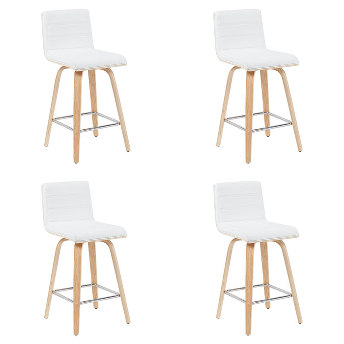 Vienna - Modern Counter Height Swivel Bar Stool - Patterned Oak Wood Frame - Simple Home Plus