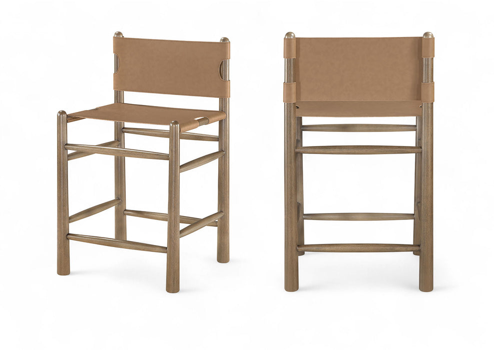 Santos - Upholstered Counter Stool With Stained Brown Base - Simple Home Plus