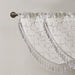 Irina - Diamond Sheer Embroidered Waterfall Valance - White / Gray - Simple Home Plus