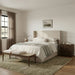 Nara - Linen Textured Fabric Upholstered Bench - Painted Brown Walnut - Simple Home Plus