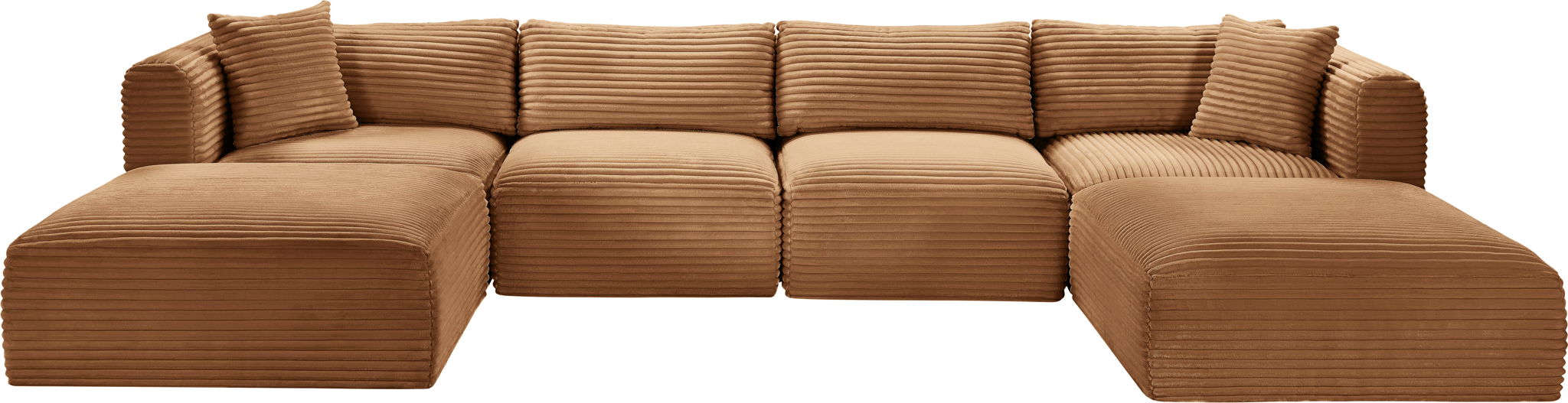 Shaggy - Fabric 6 Piece Modular Sectional With 2 Ottomans - Simple Home Plus