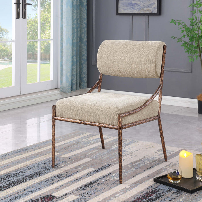 Bastille - Upholstered Dining Side Chair (Set of 2) - Bronze Frame - Simple Home Plus