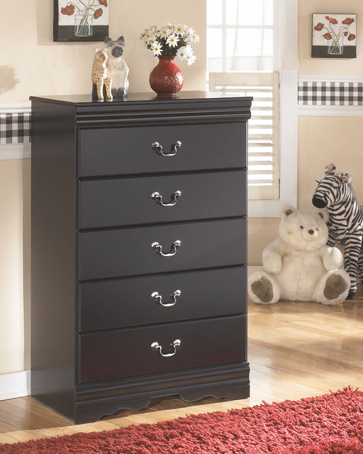 Huey Vineyard - Black - Five Drawer Chest - Simple Home Plus