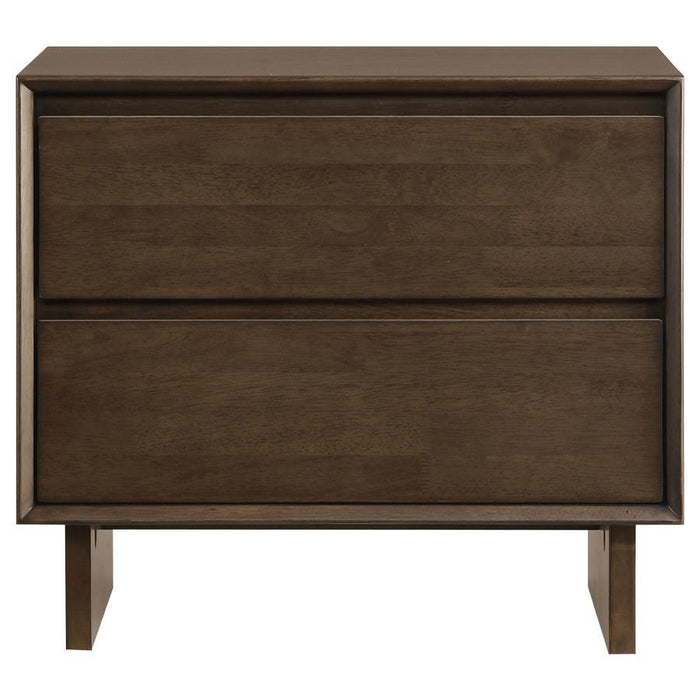 Glenwood - 2-Drawer Nightstand Bedside Table - Warm Brown - Simple Home Plus