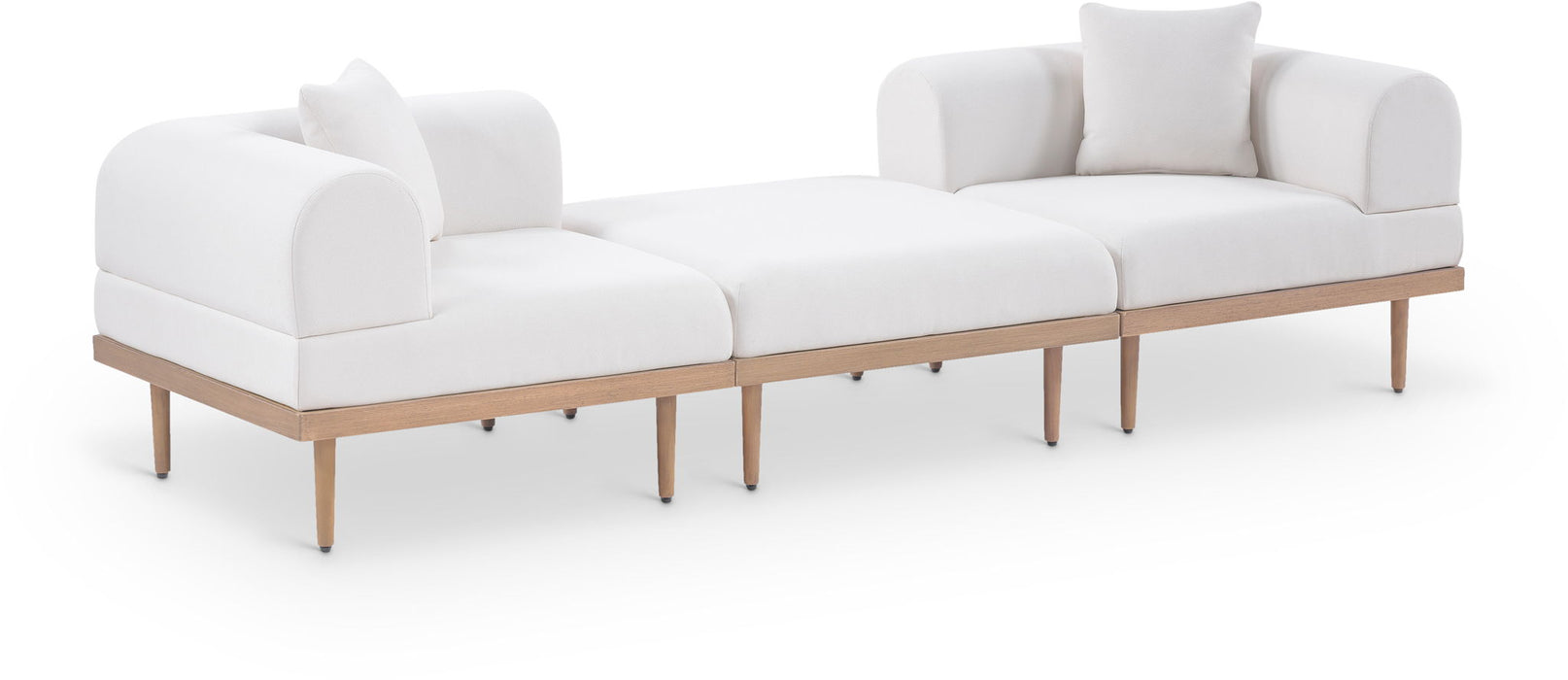 Laguna - 3 Piece 106.5" Outdoor Patio Modular Sofa With Backless Seat - Simple Home Plus