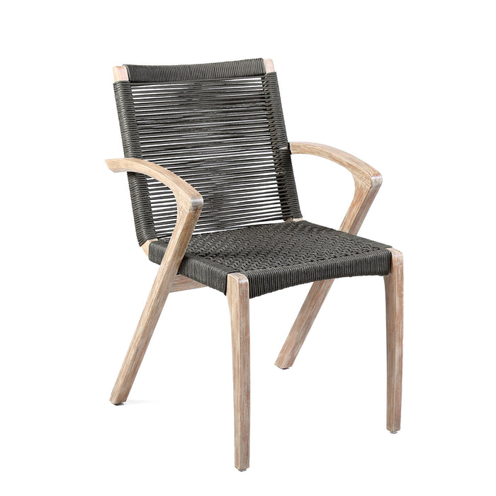Oasis And Brielle - Outdoor 5 Piece Light Eucalyptus And Concrete Dining Set - Simple Home Plus
