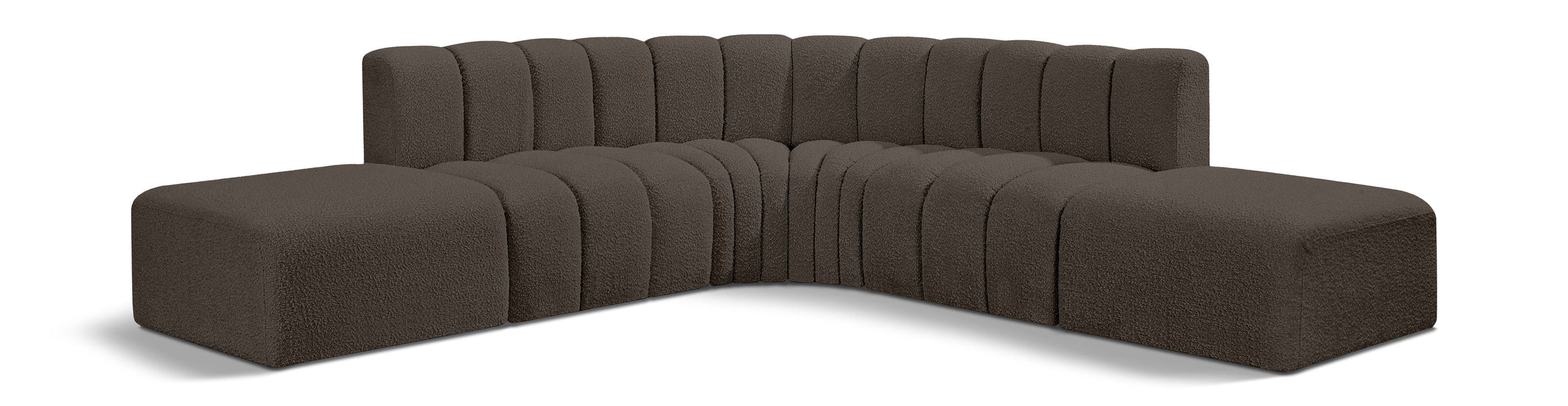Arc - Boucle Fabric 6 Piece Corner Modular Sofa - Simple Home Plus
