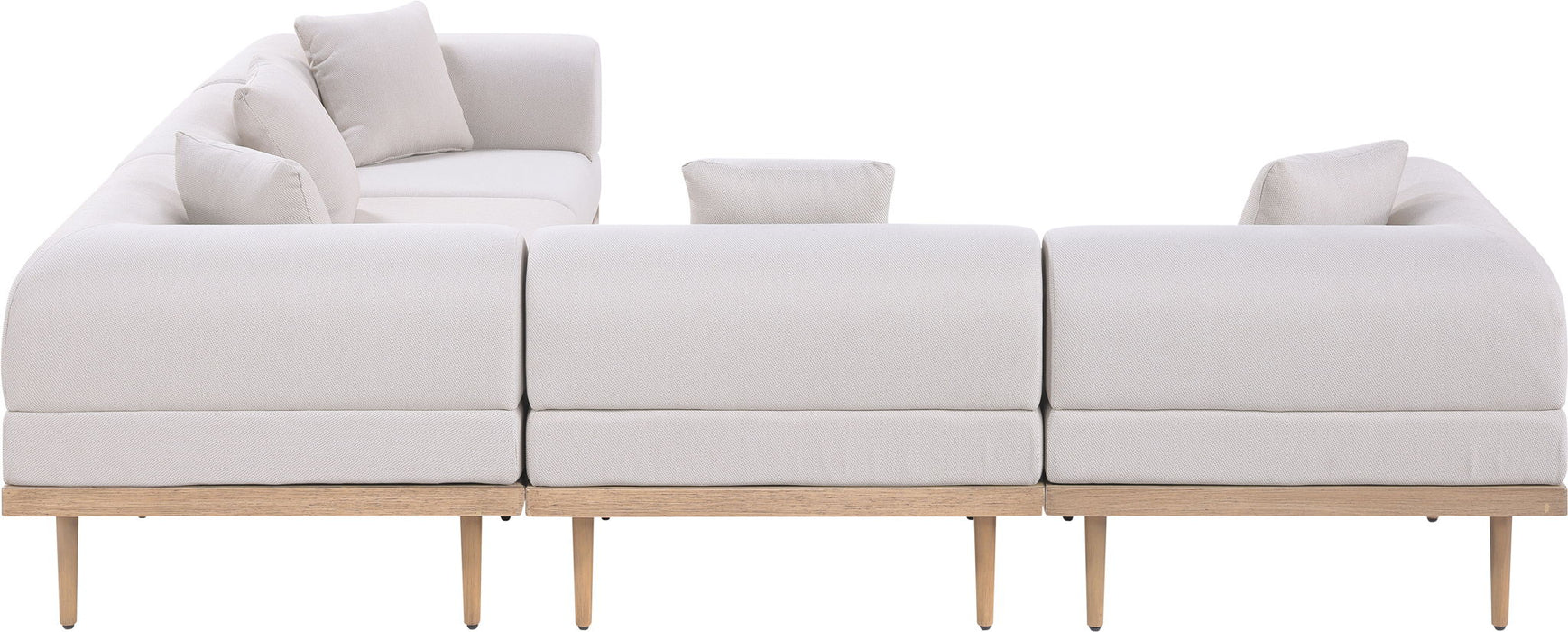 Laguna - 5 Piece 106.5" Upholstered Outdoor Patio Modular Sectional - Simple Home Plus