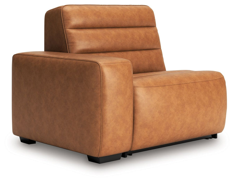 Modero - 2-Piece Power Reclining Sectional Loveseat - Toffee - Simple Home Plus