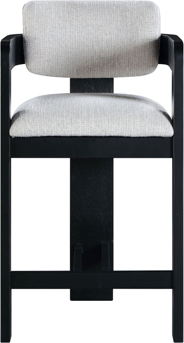 Sacha - Linen Stool With Black Base - Simple Home Plus