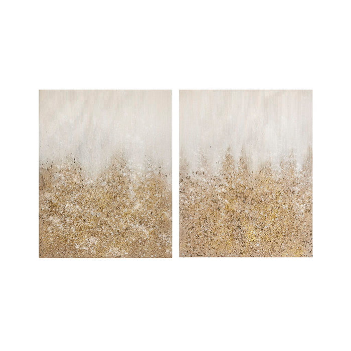 Glimmer - Glitz Canvas (Set of 2) - Gold - Simple Home Plus