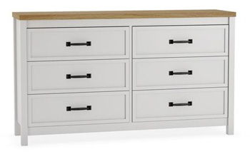 Kerisden - Six Drawer Dresser - White / Brown - Simple Home Plus
