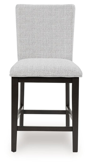 Neymorton - Dark Grayish Brown - Upholstered Barstool (Set of 2) - Simple Home Plus