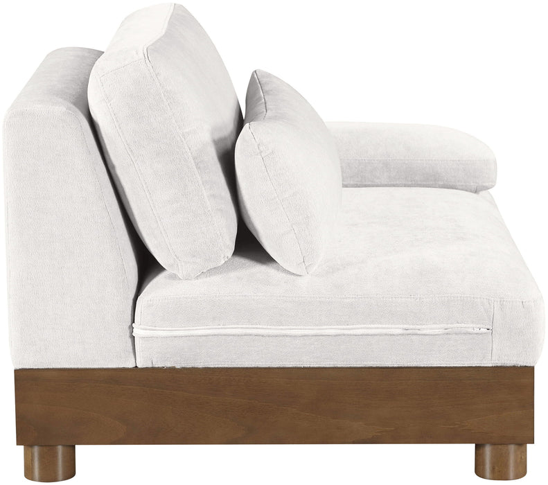 Turin - Chenille Fabric Upholstered Modular Arm Chair - Walnut Base - Simple Home Plus