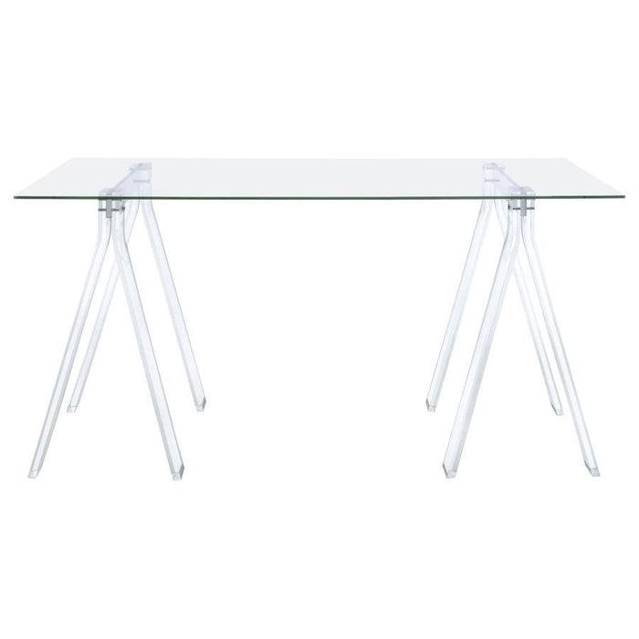 Amaturo - Glass Top Acrylic Writing Desk - Clear - Simple Home Plus