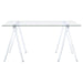 Amaturo - Glass Top Acrylic Writing Desk - Clear - Simple Home Plus