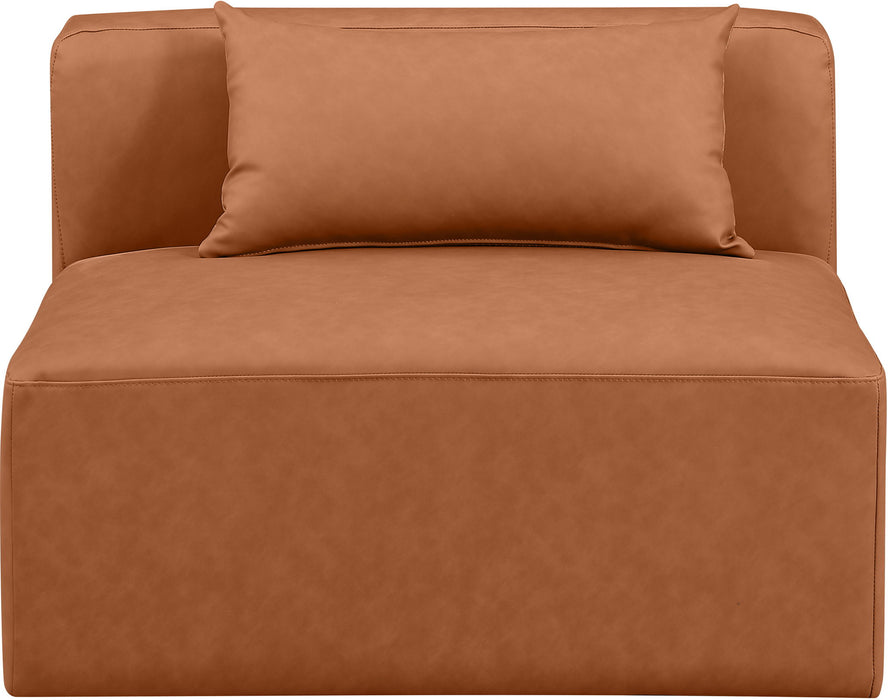 Cube - Armless Chair - Cognac - Simple Home Plus