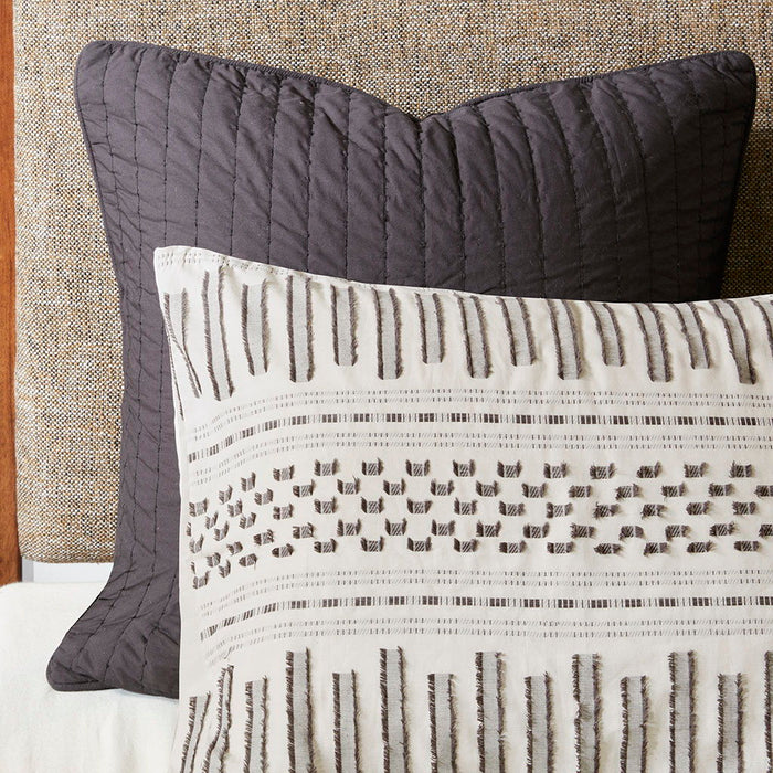 Rhea - Comforter Mini Set - Ivory / Charcoal - Simple Home Plus