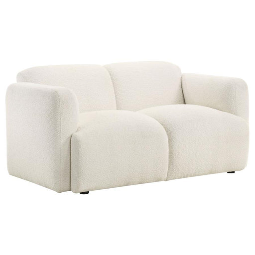 Dorset - Fabric Upholstered Round Track Arm Loveseat - Simple Home Plus