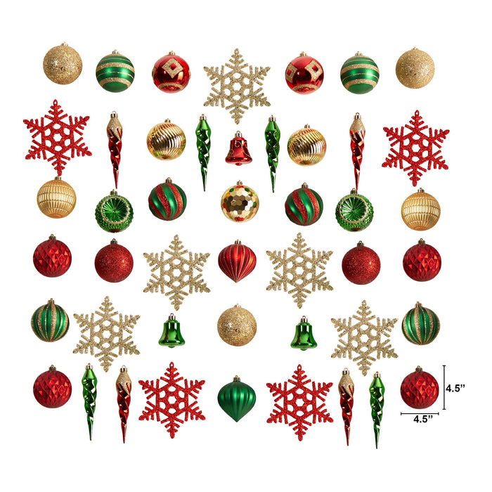 50 pcs Shatterproof Ornament Set