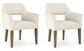 Marxmore - Dining Upholstered Arm Chair (Set of 2) - Beige / Brown - Simple Home Plus
