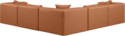 Cube - 5 Piece Modular Corner Sectional - Cognac - Simple Home Plus