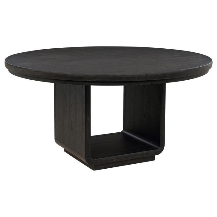 Leandro - 60" Round Dining Table - Burnished Black - Simple Home Plus