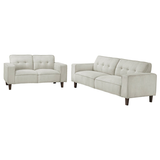 Deerhurst - Upholstered Tufted Track Arm Sofa Set - Simple Home Plus