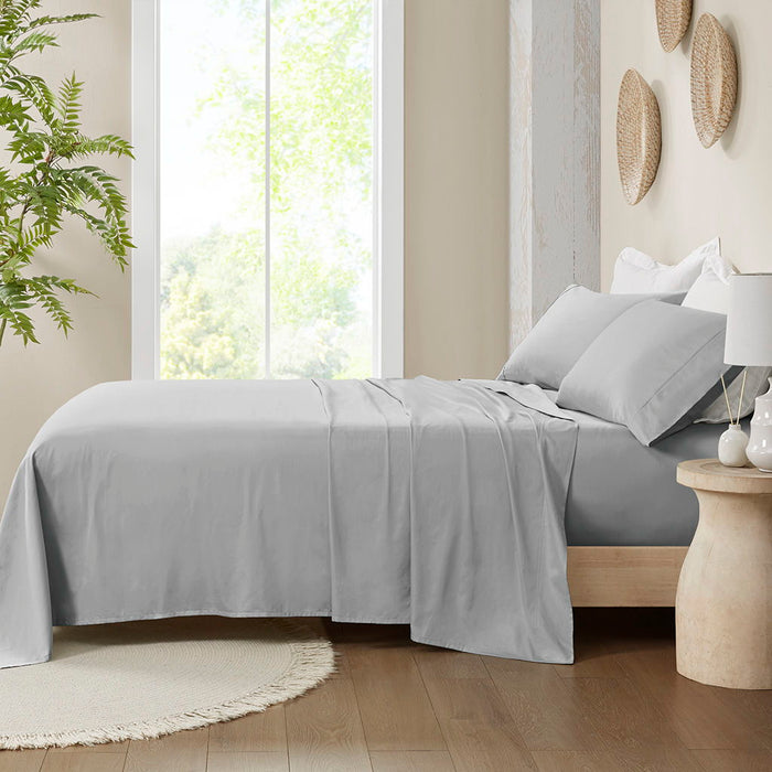 300 Thread Count Organic Cotton - Queen Deep Pocket Sheet Set - Grey - Simple Home Plus