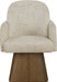 Marlowe - Linen Textured Fabric Upholstered Swivel Dining Arm Chair - Stained Brown - Simple Home Plus