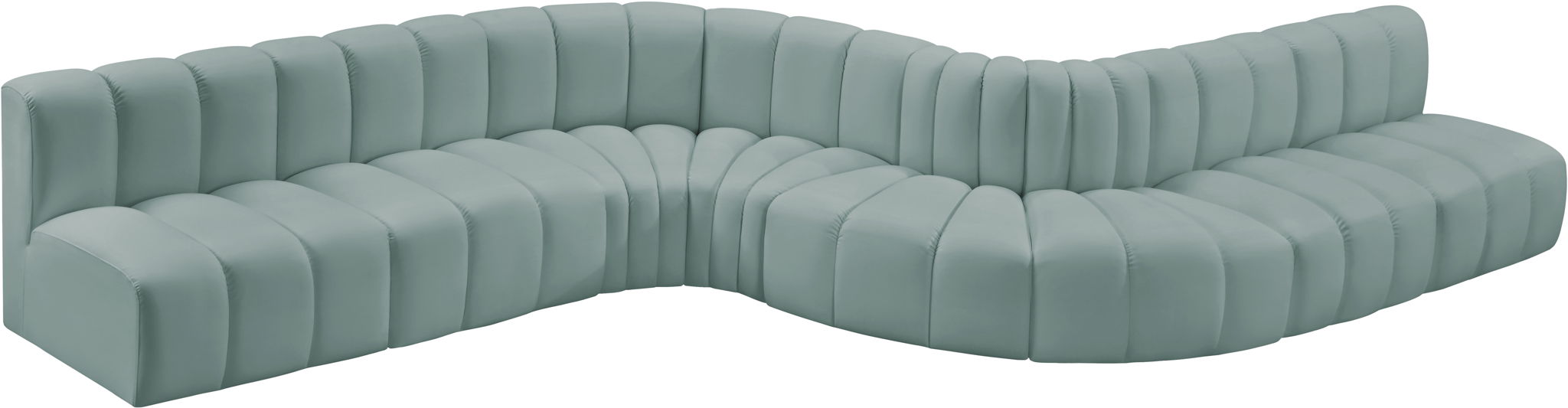 Arc - Faux Leather 8 Piece Curved Modular Sofa - Simple Home Plus