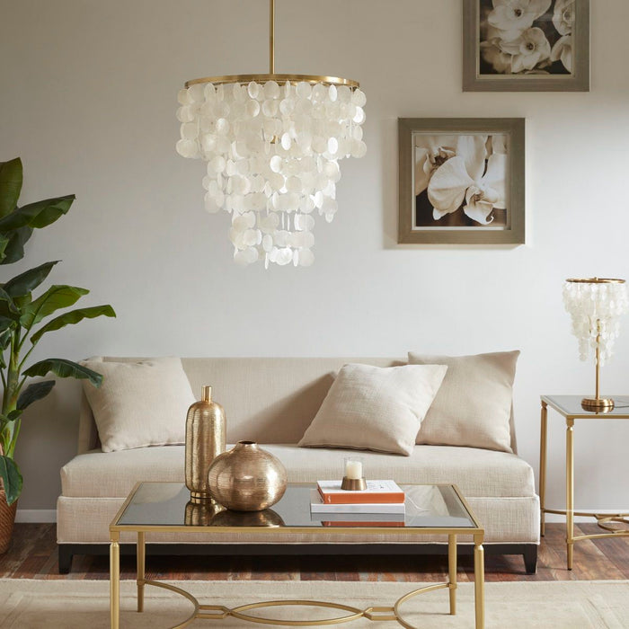 Isla - Capiz Chandelier - White - Simple Home Plus