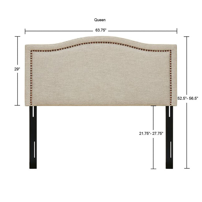 Nadine - Queen Upholstery Headboard - Natural - Simple Home Plus