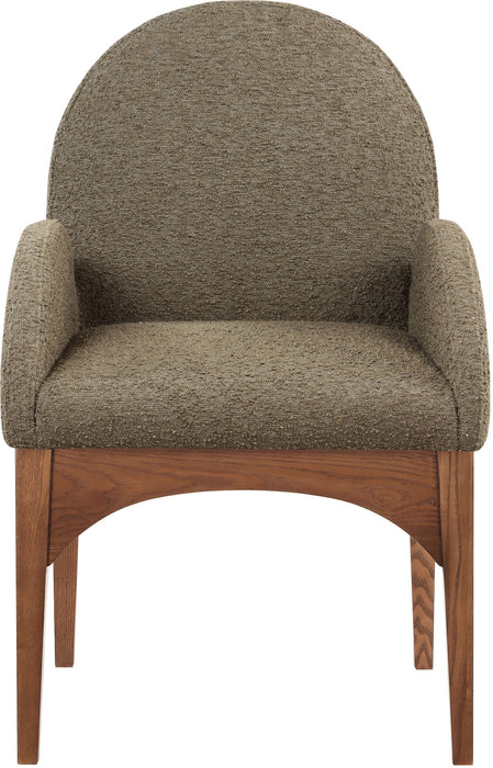 Waldorf - Boucle Dining Arm Chair With Brown Legs - Simple Home Plus