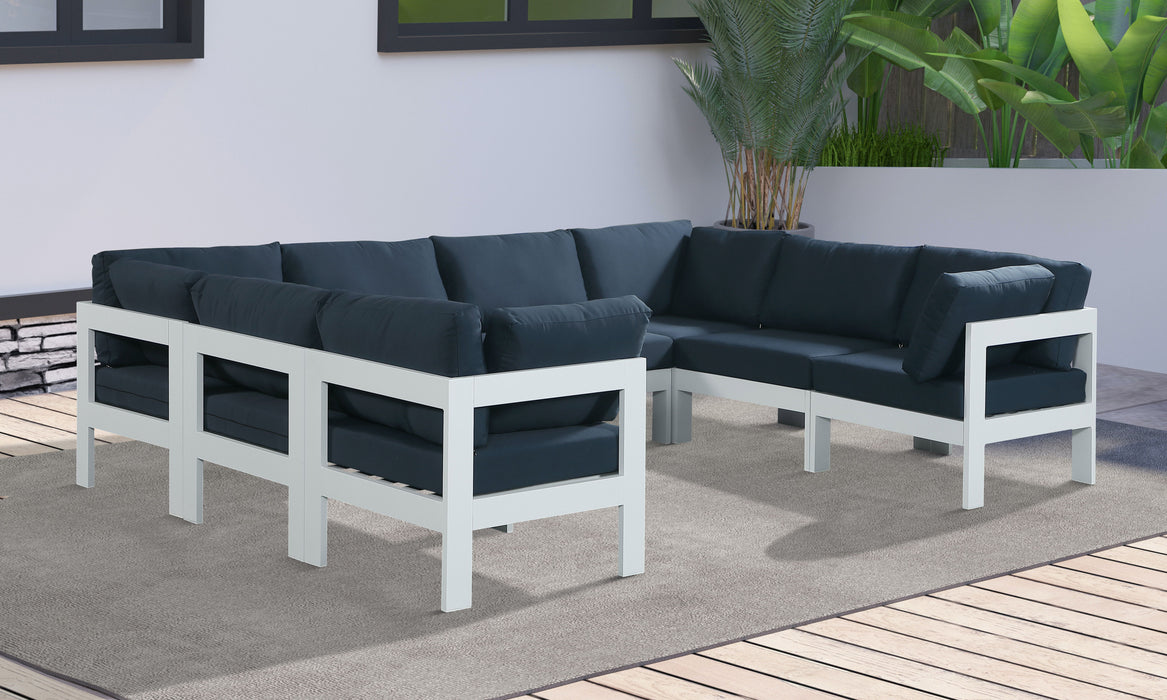 Nizuc - Outdoor Patio 8 Piece Modular Sectional With White Frame - Simple Home Plus